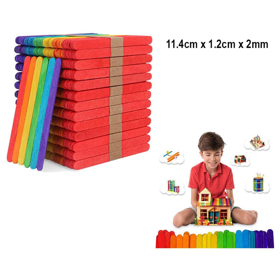 My Store WOODEN STICKS Small Ice Cream Stick Colour