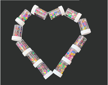 My Store GLITTERS 12 IN 1 HEART SEQUINES DABI SET
