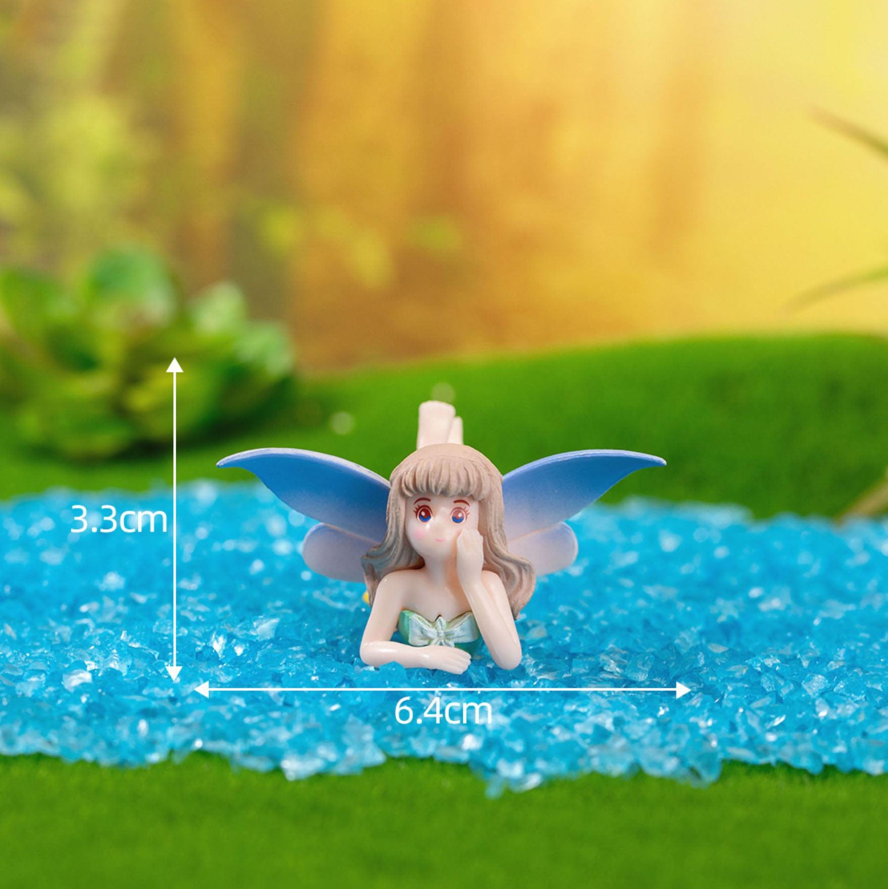 my store MINIATURE Green Lying Flower Fairy