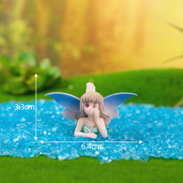 my store MINIATURE Green Lying Flower Fairy