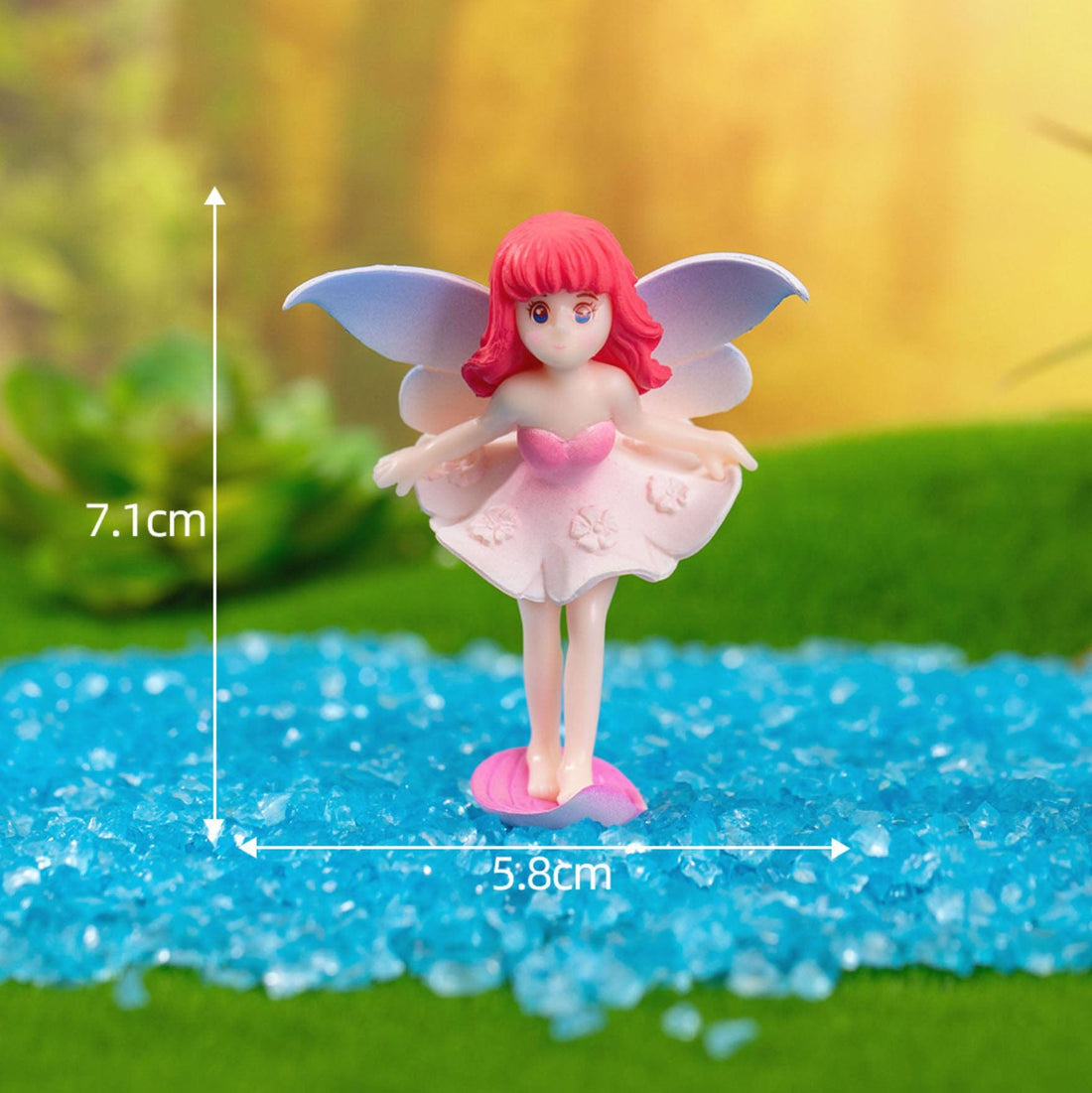my store MINIATURE Pink Standing Flower Fairy
