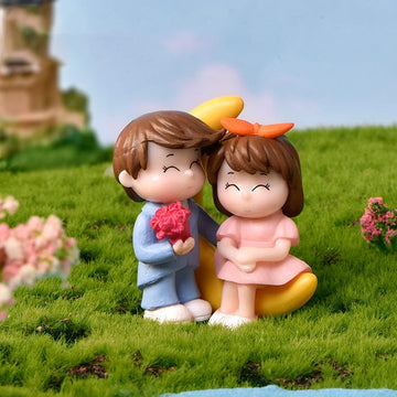 my store MINIATURE Sweety Lover Couple With Moon And Flower