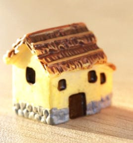 my store MINIATURE Small Yellow Two Room Villa