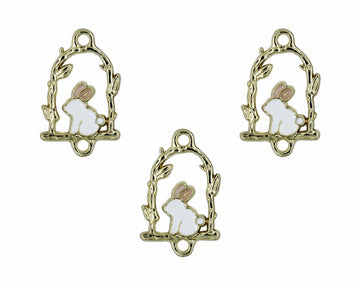 my store CHARMS RABBIT SEATING ON SWING ENAMEL PENDANT CHARMS