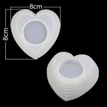 Crafteria Silicon Mould 6 Step Heart Tea Light Mould