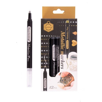 Keep Smiling 12Pcs Silver Metallic Pen
