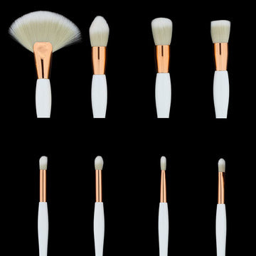 Crafteria 8 in 1 Makeup Art brush set with white handle