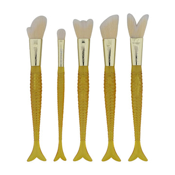 Crafteria 5 in 1 Makeup art brush set with marmaid theme handle