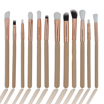 Crafteria 12 in 1 Makeup Art Brush Set With Wooden Handle