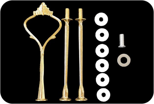 Tier Cake Stand Gold Crown Metal Fittings - Main Image