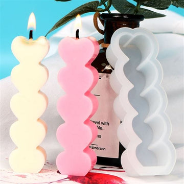 My Store Silicon Mould 5 HEART CANDLE MOULD
