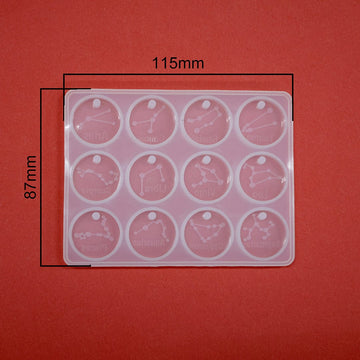 My Store Silicon Mould 12 Cavity Zodiac Signs Pendant Mould