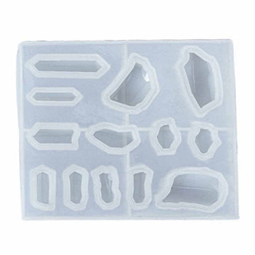 My Store Silicon Mould 13 CAVITY UNEVEN SHAPE STONE PENDANT JEWELLERY MOULD