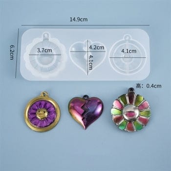 My Store Silicon Mould 3 IN 1 PENDANT AND KEYCHAIN MOULD
