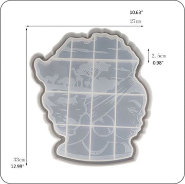 My Store Silicon Mould AFRICAN LADY TRINKLET TRAY MOULD