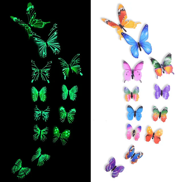 Crafteria Glow In Dark 3D Butterfly Stickers