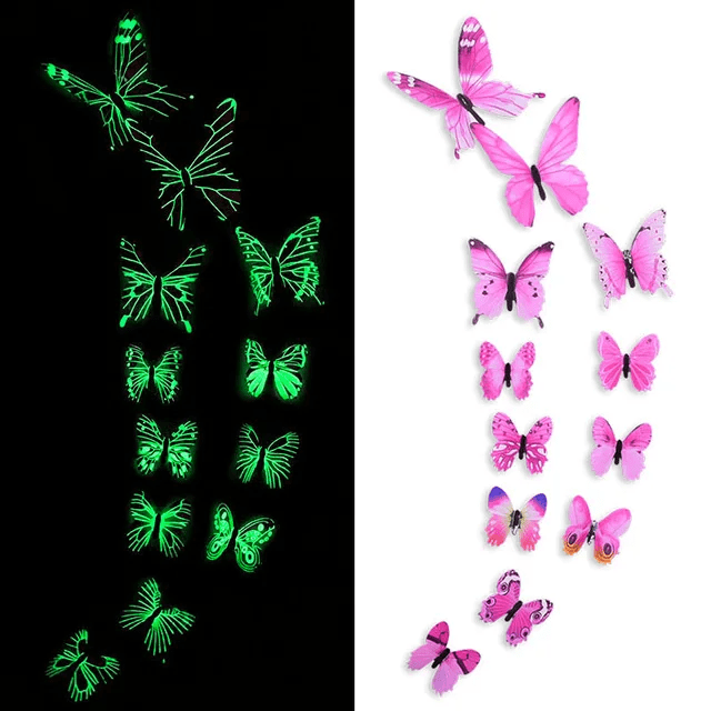Crafteria Glow In Dark 3D Butterfly Stickers