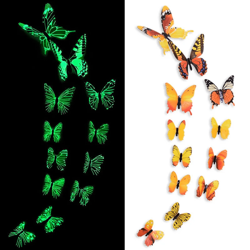 Crafteria Glow In Dark 3D Butterfly Stickers