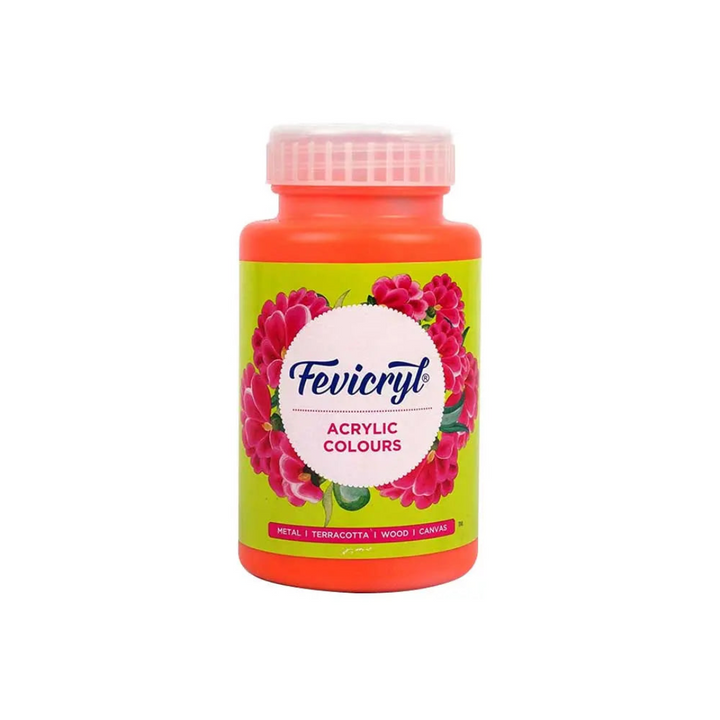 Crafteria Neon Orange Pidilite Fevicryl Acrylic Colours 500ml