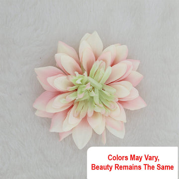 Crafteria Ivory & Peach Satin Big Artificial flowers D09