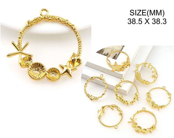 My Store BEZELS GOLD OCEAN THEME PENDANT A BEZELS BZ091