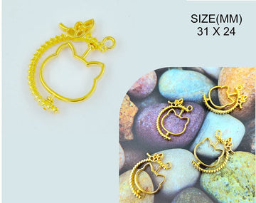 My Store BEZELS GOLD CAT ROTATING PENDANT BEZELS BZ094