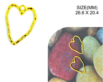 My Store BEZELS GOLD UNEVEN HEART SHAPE PENDANT BEZELS BZ110