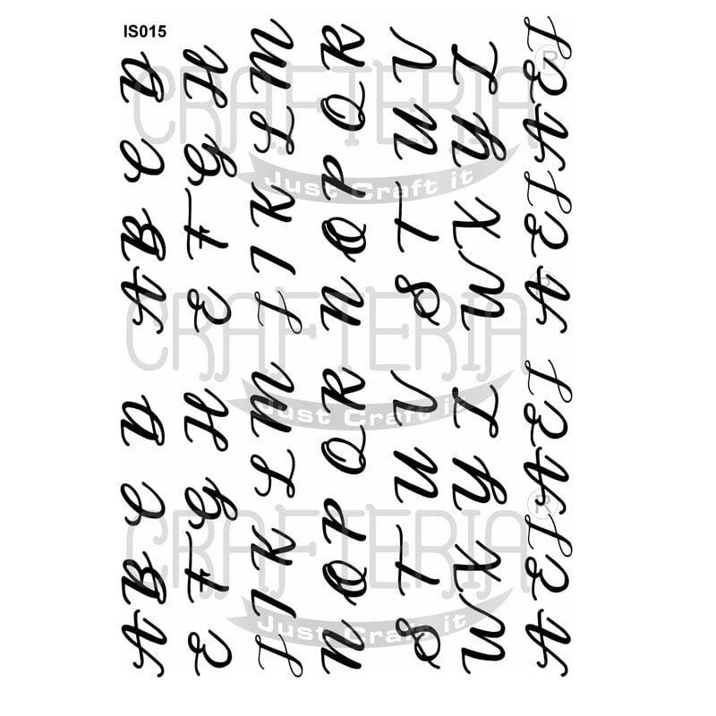 Crafteria Calligraphy Alphabet  (Transparent Sheet) IS015