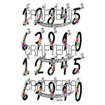 Crafteria Ordinal Numbers Designs Insert Sheet (Transparent Sheet) IS179