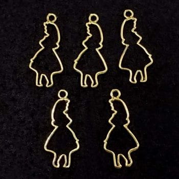 my store RESIN ACC 5 IN 1 GIRL SHAPE GOLD COLOUR BAZELS