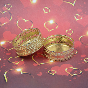 Crafteria Regular Gold Katori T Light Holder Set Of 12