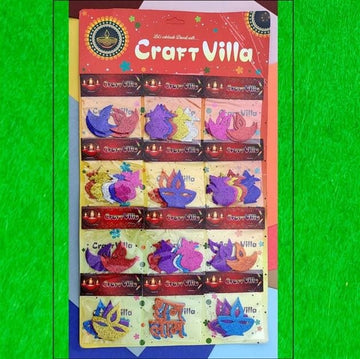 Crafteria Diwali Glitter Sticker (Rendom Colours)