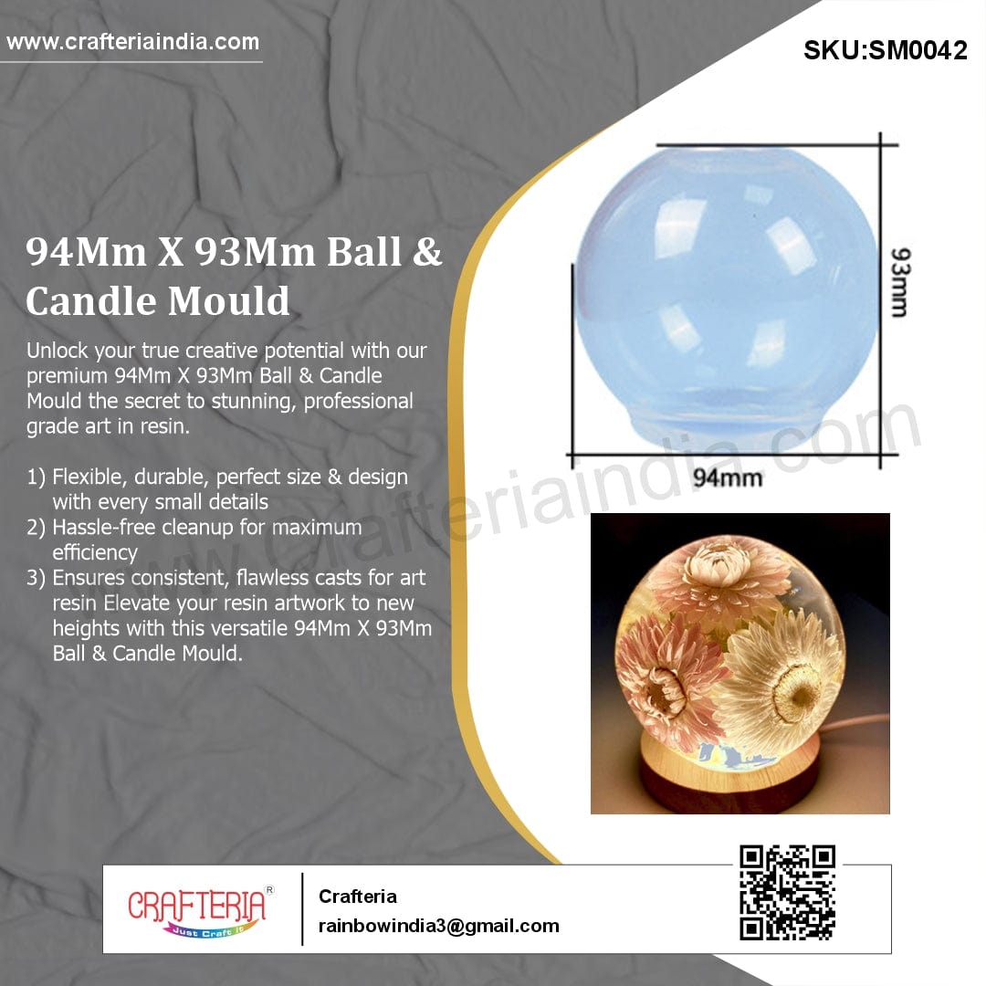 My Store Silicon Mould 94Mm X 93Mm Ball & Candle Mould