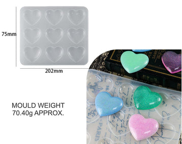 My Store Silicon Mould BIG 9 CAVITY HEART MOULD