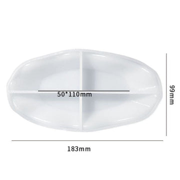 My Store Silicon Mould Oval Tray With Wavy Boundry Mould