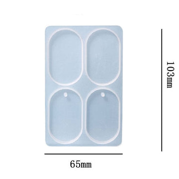 My Store Silicon Mould 4 Cavity Oval Rakhi ,Lumba ,Jewellery & Clip Mould
