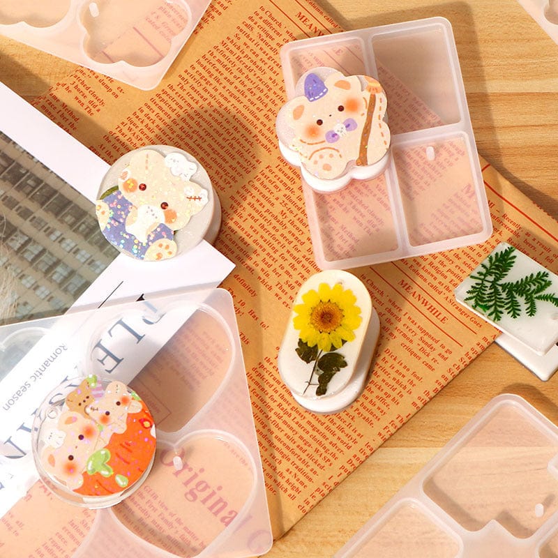 My Store Silicon Mould 4 Cavity Square Rakhi ,Lumba ,Jewellery & Clip Mould
