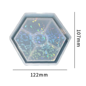 My Store Silicon Mould Holographic Hexagon Trinklet Coaster Mould