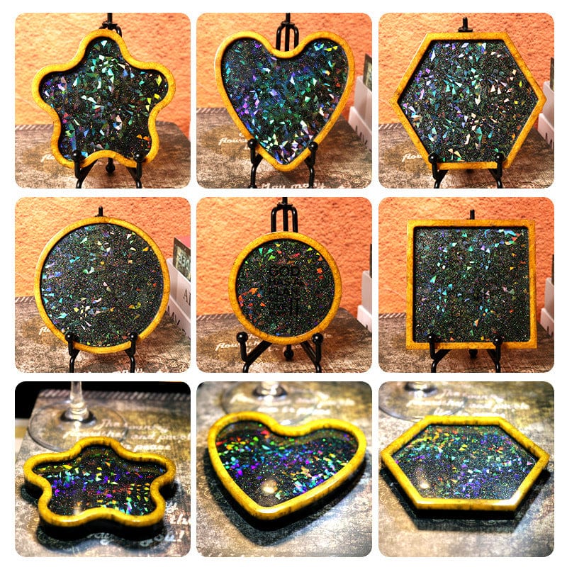 My Store Silicon Mould Holographic Small Round Trinklet Coaster Mould