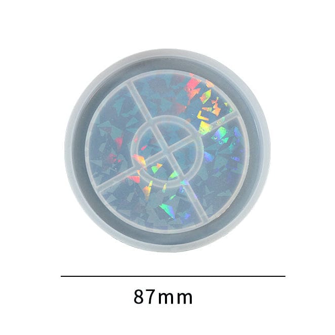 My Store Silicon Mould Holographic Small Round Trinklet Coaster Mould