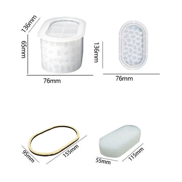My Store Silicon Mould Oval Shaped With Mosaic Texture Storage Box