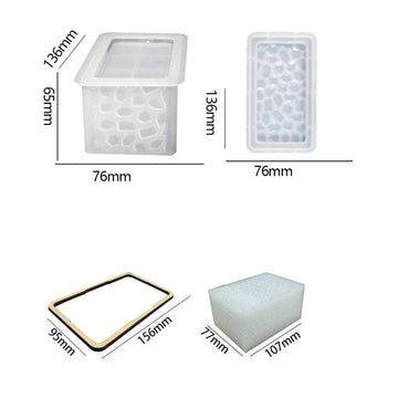 My Store Silicon Mould Rectangle Shaped With Mosaic Texture Storage Box