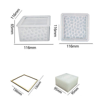 My Store Silicon Mould Square Shaped With Mosaic Texture Storage Box
