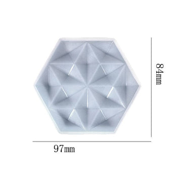 My Store Silicon Mould Hexagon With 3D 6 Corner Star Coaster Mould Design No : 1