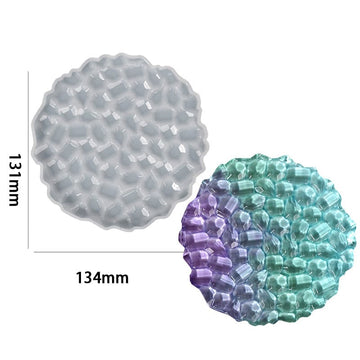 My Store Silicon Mould Round Agate Mosaic Texture Coaster Mould Des No : 5
