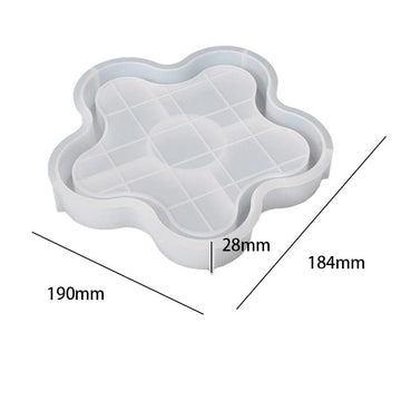 My Store Silicon Mould Plum Blossom Flower Chess Board Texture Trinklet Tray Mould