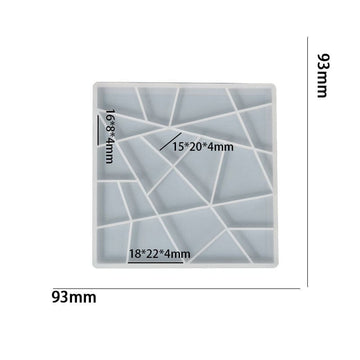My Store Silicon Mould 24 Cavity Uneven Geometrical Shapes Mosaic Mould For Recasting & Lippan Art