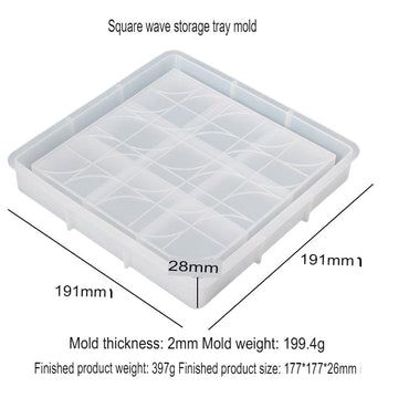 My Store Silicon Mould Square Wave Design Storage Tray Mould