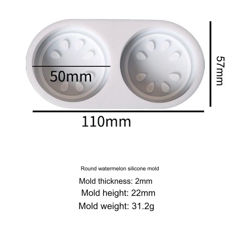 My Store Silicon Mould 2 Cavity Round Watermelon Slice Soap & Candle Mould