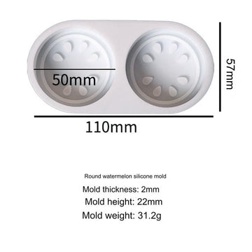 My Store Silicon Mould 2 Cavity Round Watermelon Slice Soap & Candle Mould